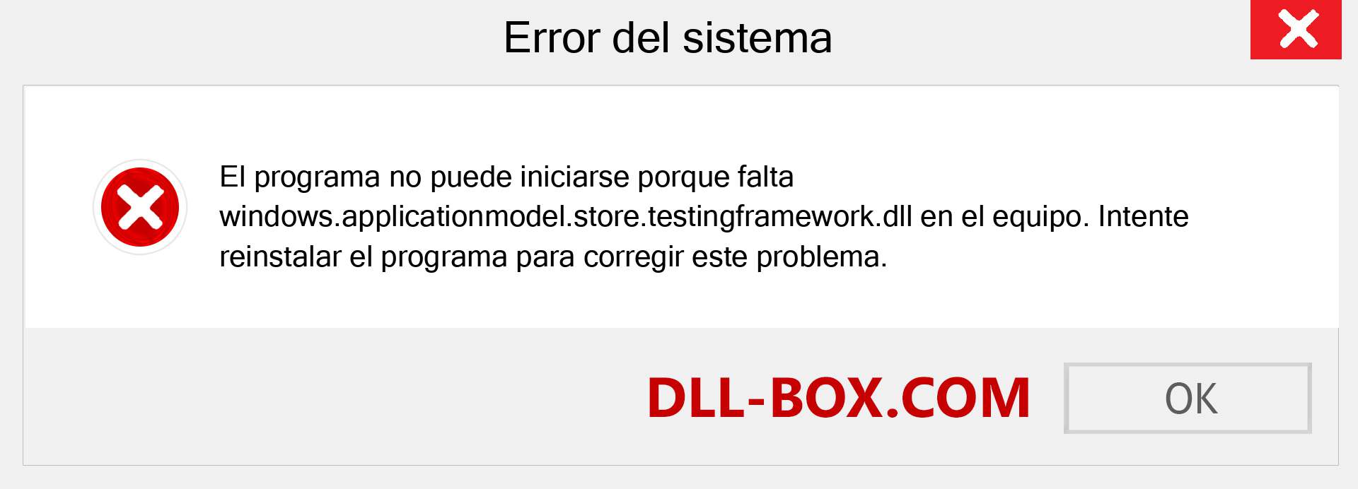 ¿Falta el archivo windows.applicationmodel.store.testingframework.dll ?. Descargar para Windows 7, 8, 10 - Corregir windows.applicationmodel.store.testingframework dll Missing Error en Windows, fotos, imágenes