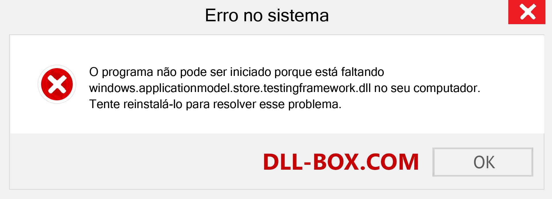 Arquivo windows.applicationmodel.store.testingframework.dll ausente ?. Download para Windows 7, 8, 10 - Correção de erro ausente windows.applicationmodel.store.testingframework dll no Windows, fotos, imagens